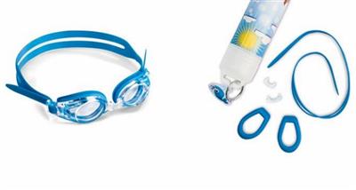 Kit ochelari de inot cu dioptrii pentru copii - Blue