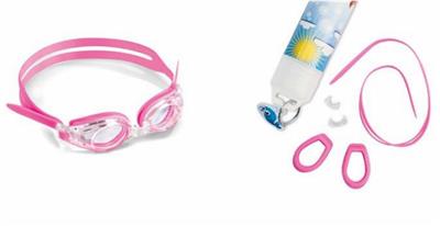 Kit ochelari de inot cu dioptrii pentru copii - Pink